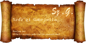 Szögi Gabriella névjegykártya