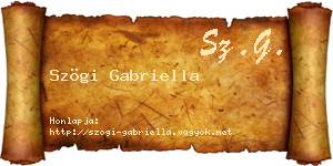 Szögi Gabriella névjegykártya